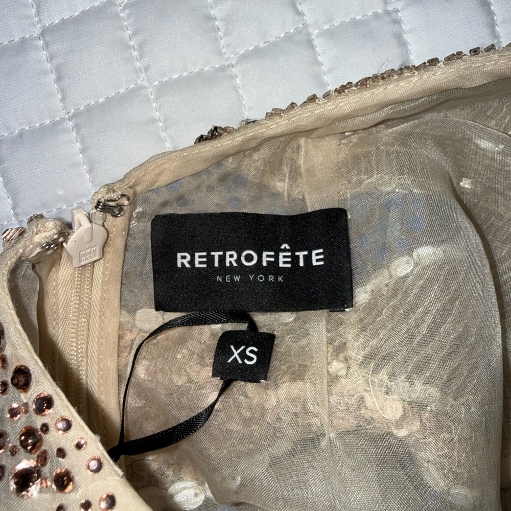 Retrofete Buffie Embroidered Dress in champagne - Picture 6 of 6